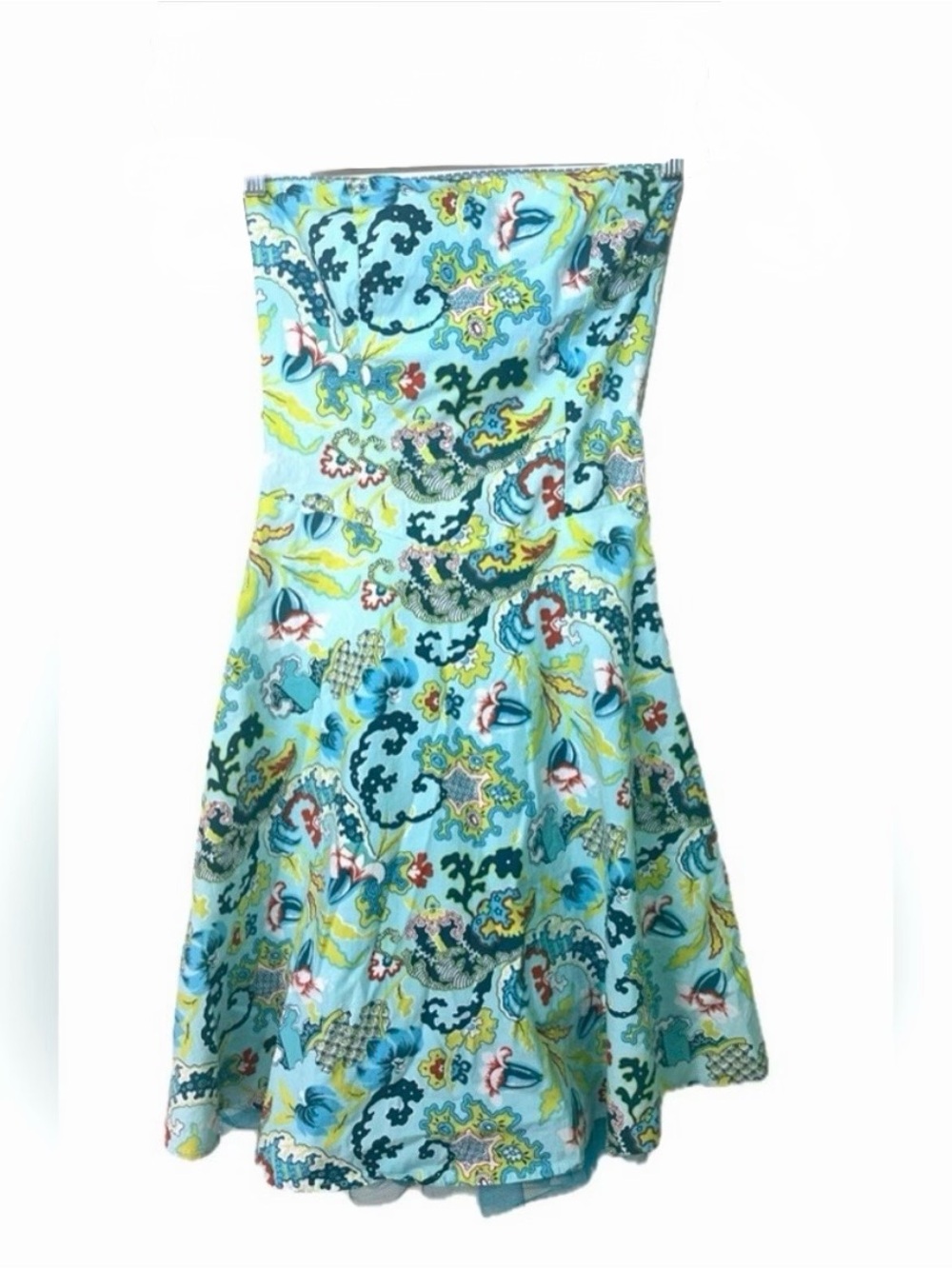 Ruby Rox Dress Women’s SZ 3 Aqua Floral Strapless Zip Tule Under Skirt Y2k